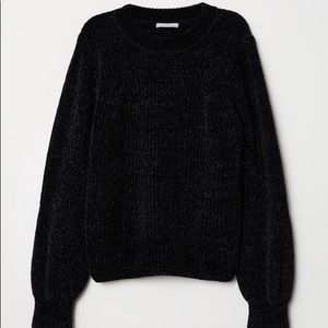 H&M Chenille Sweater - Black (XS)
